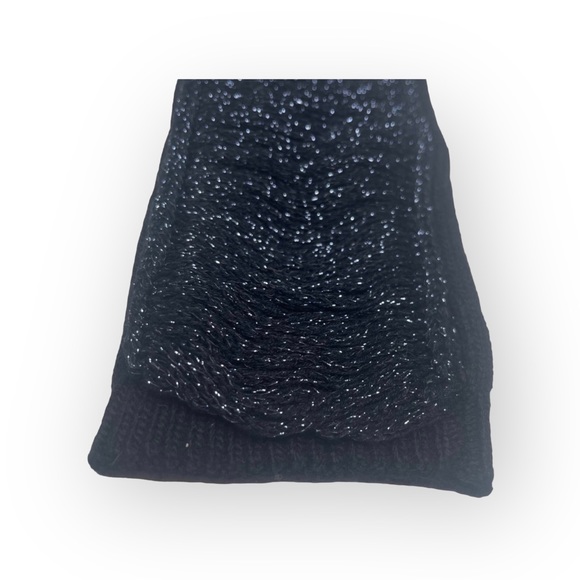 Rare: new Pencey 𖤐 Fringe Fingerless Gloves 𖤐 Black Metallic 𖤐 Edgy Chic Fun - Picture 12 of 16